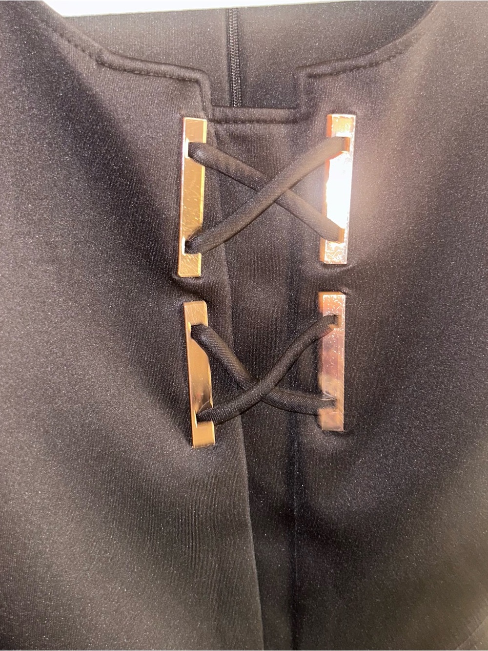 Ivanka Trump Black Midi Sheath Dress with Gold Accent
